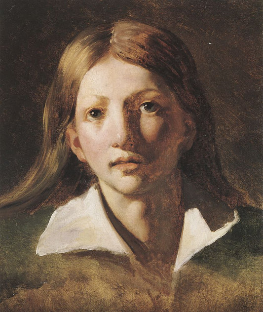 Portrait Study of a Youth, vintage artwork by Theodore Gericault, 12x8" (A4) Poster