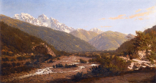 A View of Mount Karaugom, Caucasus, vintage artwork by Piotr Petrovitsch Vereshchagin, 12x8" (A4) Poster