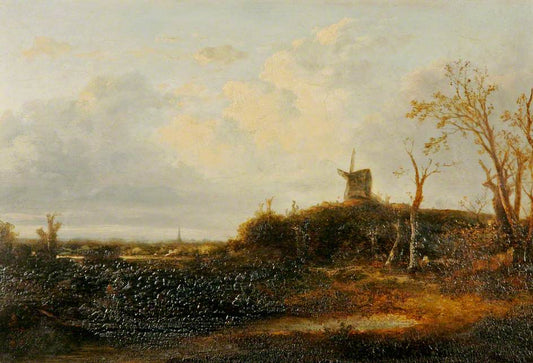 Sprowston Mill, Norwich, vintage artwork by Attributed to John Crome, 12x8" (A4) Poster