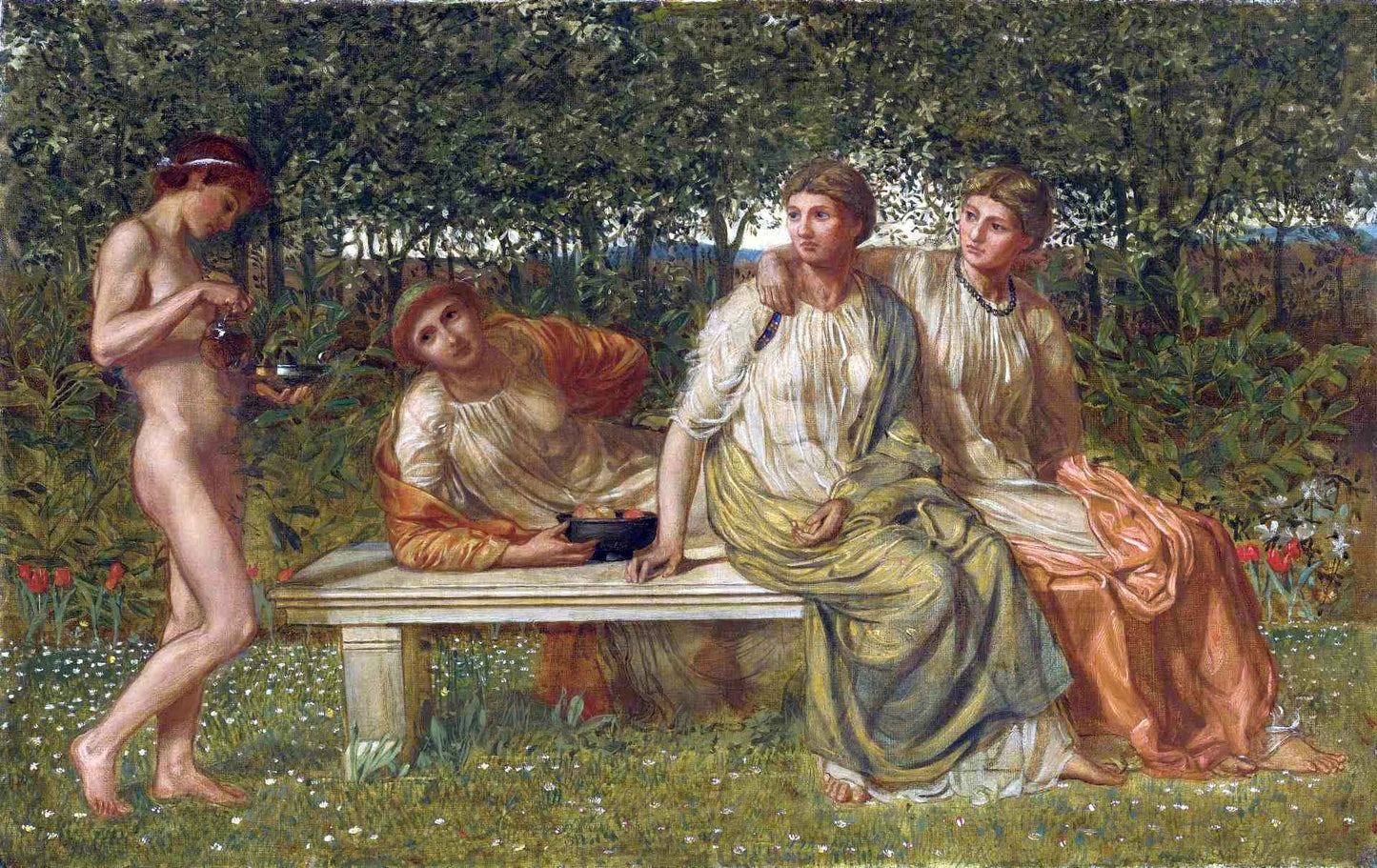 The Marble Seat, vintage artwork by Albert Joseph Moore, A.R.W.S., 12x8" (A4) Poster