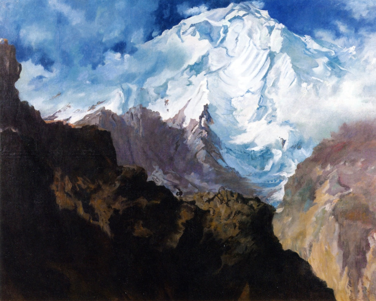 Mount Rakaposhi, vintage artwork by Alexander Evgenievich Yakovlev, 12x8" (A4) Poster