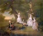 Children at Play II: The Dolls' Tea Party, vintage artwork by William Hogarth, 12x8" (A4) Poster