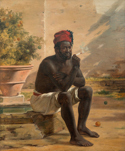 Seated Nibian, vintage artwork by Martinus Rørby e, A3 (16x12") Poster Print