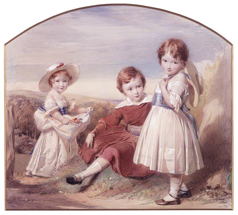 Swinburne and his Sisters, vintage artwork by George Richmond, A3 (16x12") Poster Print