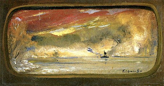 Boat on Water, vintage artwork by Louis M. Eilshemius, 12x8" (A4) Poster
