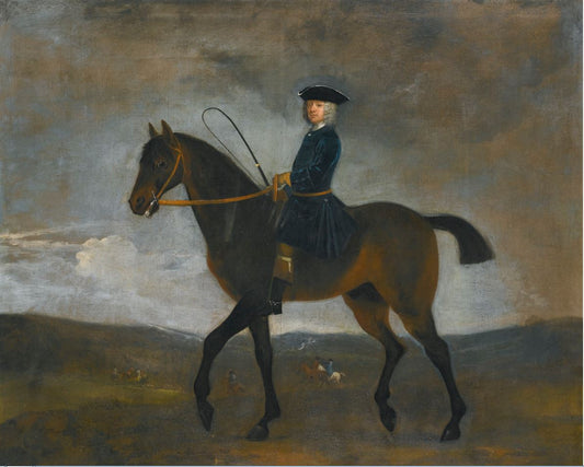 Portrait of a Gentleman on Horseback, vintage artwork by Pieter Tillemans, 12x8" (A4) Poster