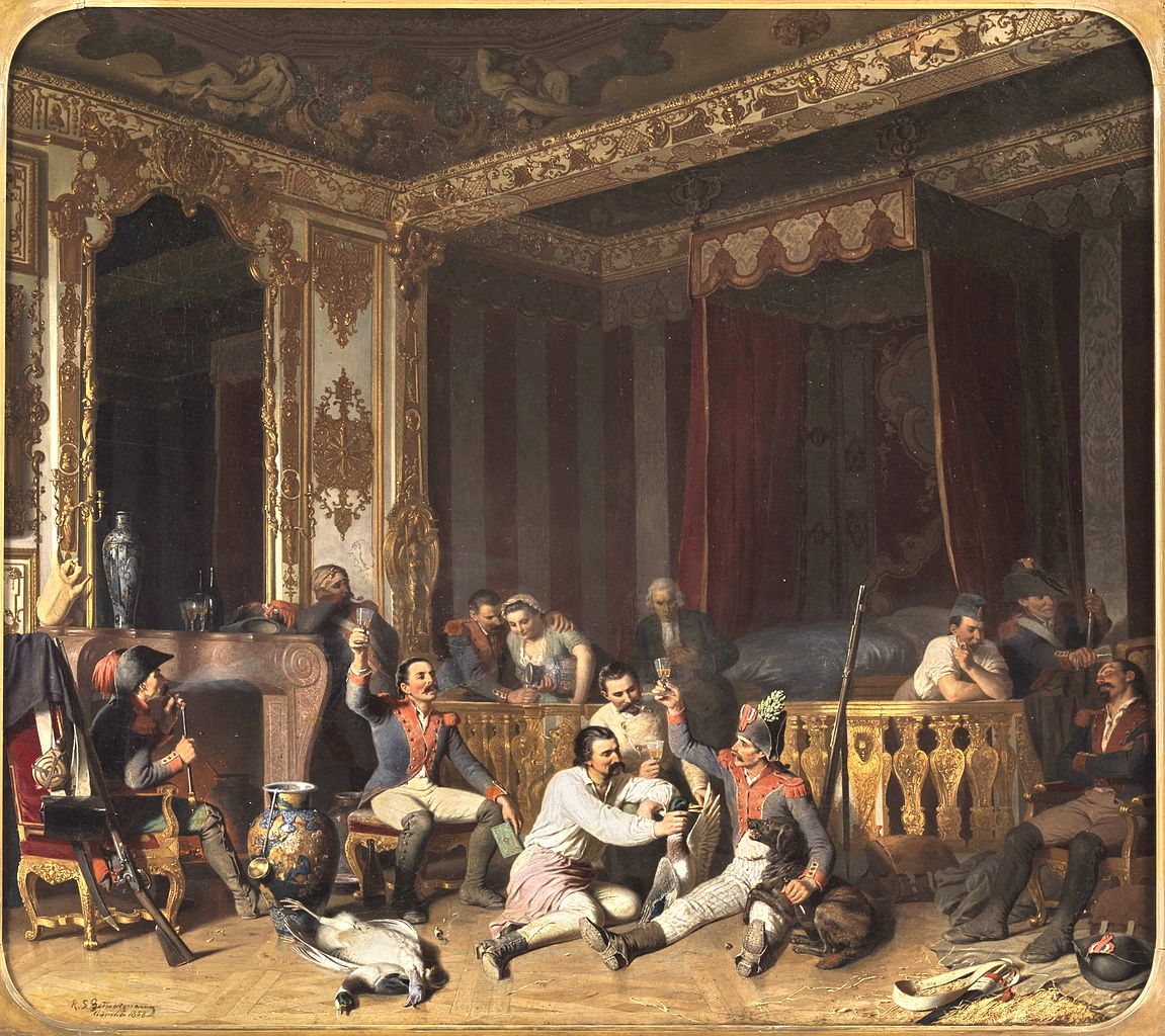 Occupation of a Castle by  French Soldiers, vintage artwork by Reinhard Sebastian Zimmermann, A3 (16x12") Poster Print