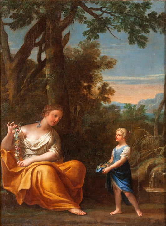 Pastorale Scene, vintage artwork by Marcantonio Franceschini, 12x8" (A4) Poster