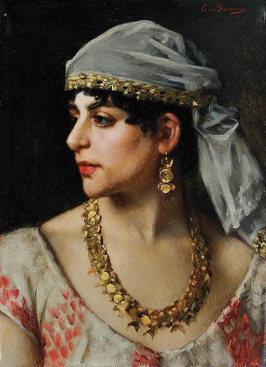 An Oriental Beauty, vintage artwork by Emmanuel Benner, 12x8" (A4) Poster
