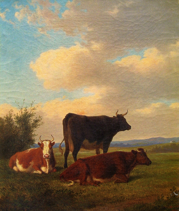 Waiting for the Milkmaid, vintage artwork by Thomas Hewes Hinckley, A3 (16x12") Poster Print