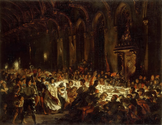 The Assassination of the Bishop of Liege, vintage artwork by Eugène Delacroix, A3 (16x12") Poster Print