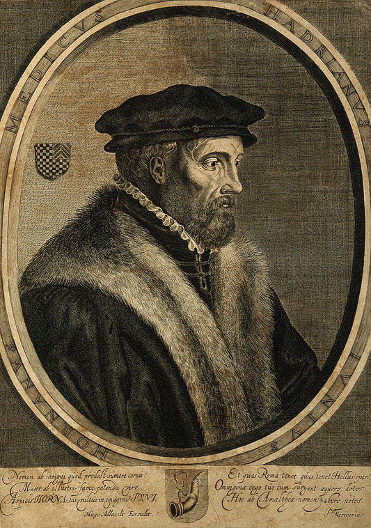 Adrianus Junius, vintage artwork by Cornelis Visscher, 12x8" (A4) Poster