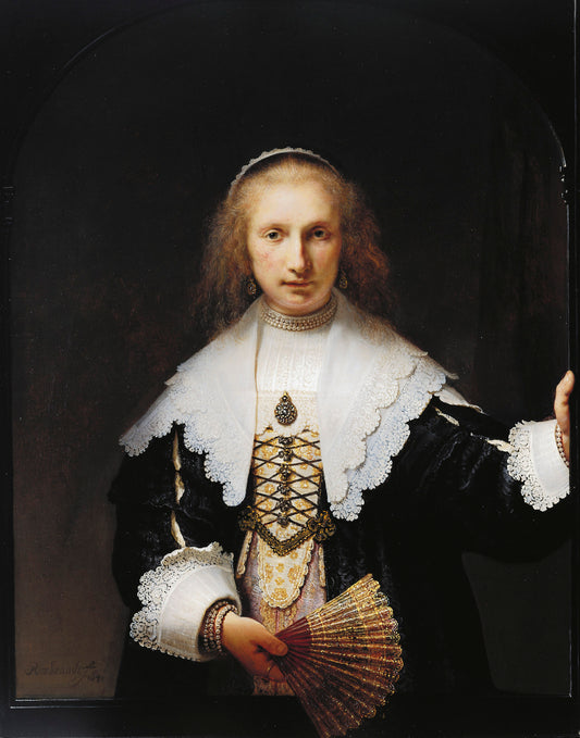 Agatha Bas, vintage artwork by Rembrandt van Rijn, 12x8" (A4) Poster