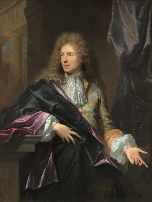 Portrait of Pierre-Vincent Bertin (c1654-1711), vintage artwork by Hyacinthe Rigaud, 12x8" (A4) Poster