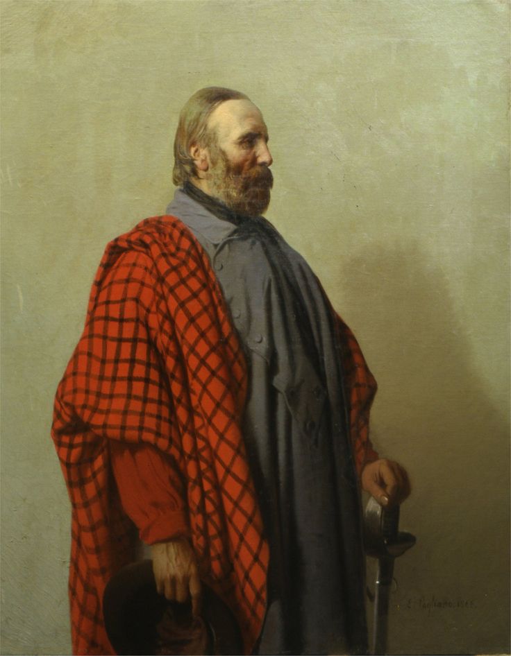Portrait of Garibaldi, vintage artwork by Eleuterio Pagliano, 12x8" (A4) Poster