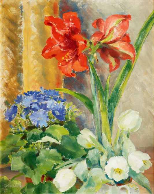 Still life with Amaryllis by Isaac Grünewald,16x12(A3) Poster
