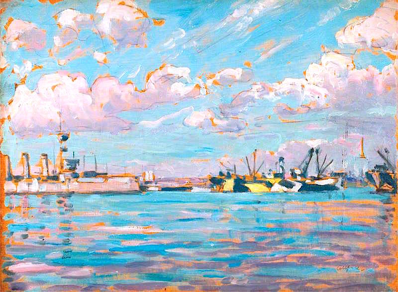 Ships in No.1 Basin by Geoffrey Stephen Allfree,16x12(A3) Poster
