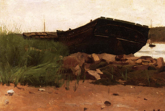 Old Hulks, vintage artwork by Dennis Miller Bunker, 12x8" (A4) Poster