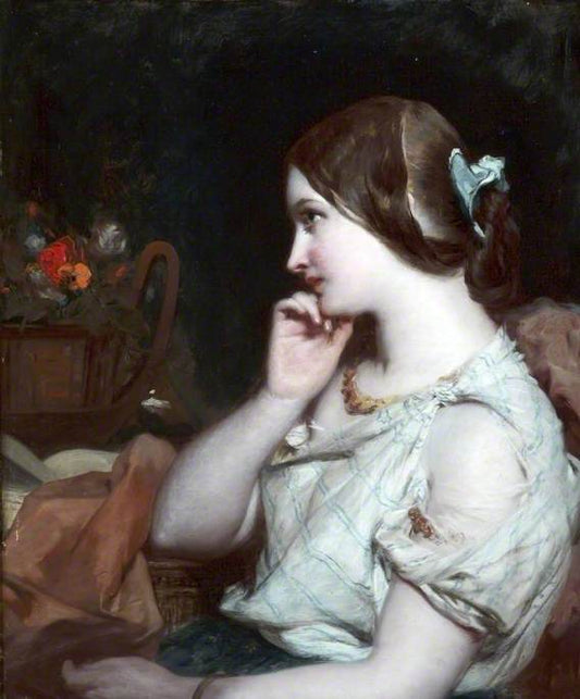 Contemplations, vintage artwork by James Sant, R.A., A3 (16x12") Poster Print