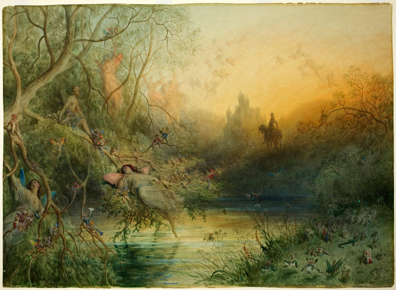 Fairy Land, vintage artwork by Gustave Dore, 12x8" (A4) Poster