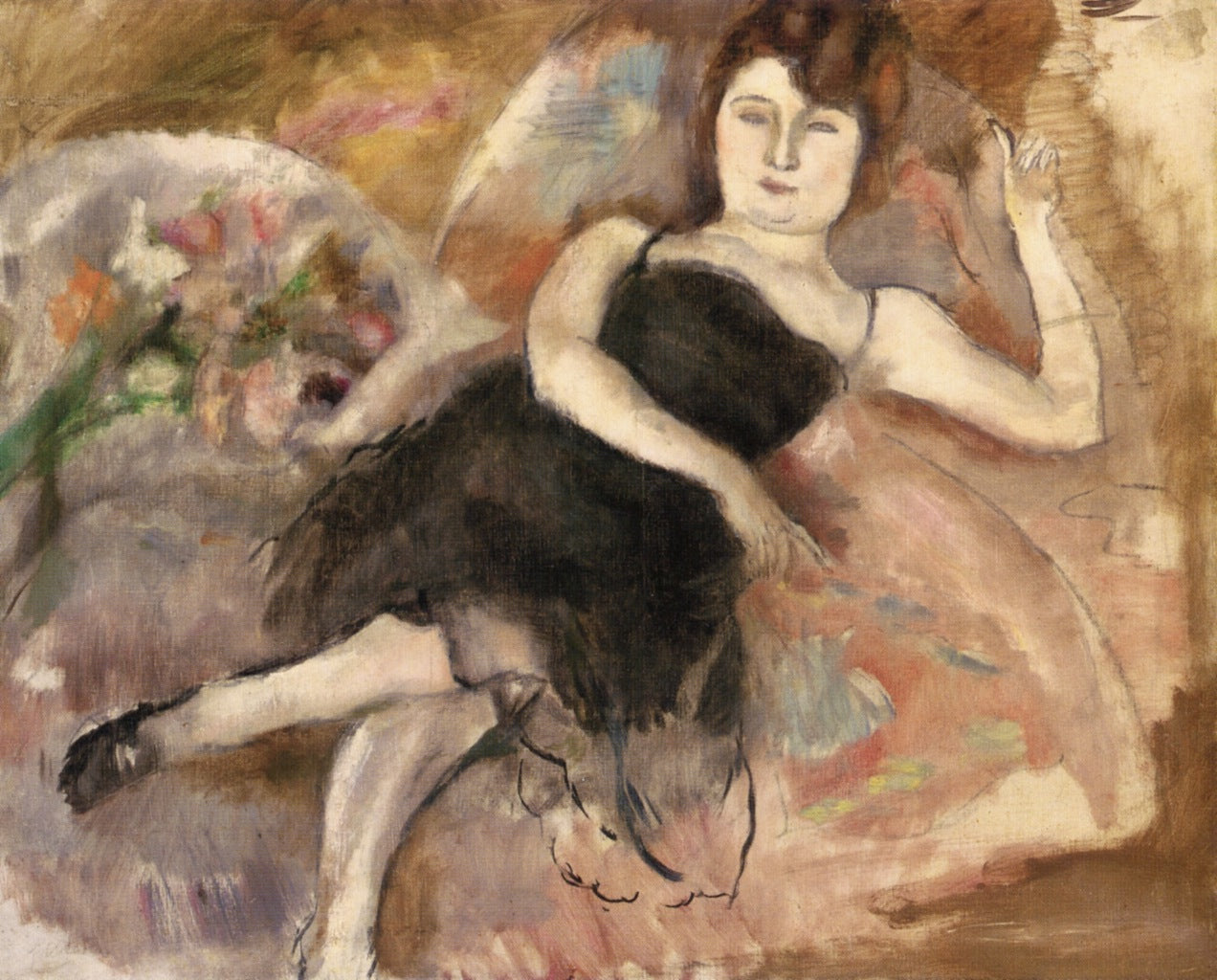 The Evening Dress, vintage artwork by Jules Pascin, 12x8" (A4) Poster