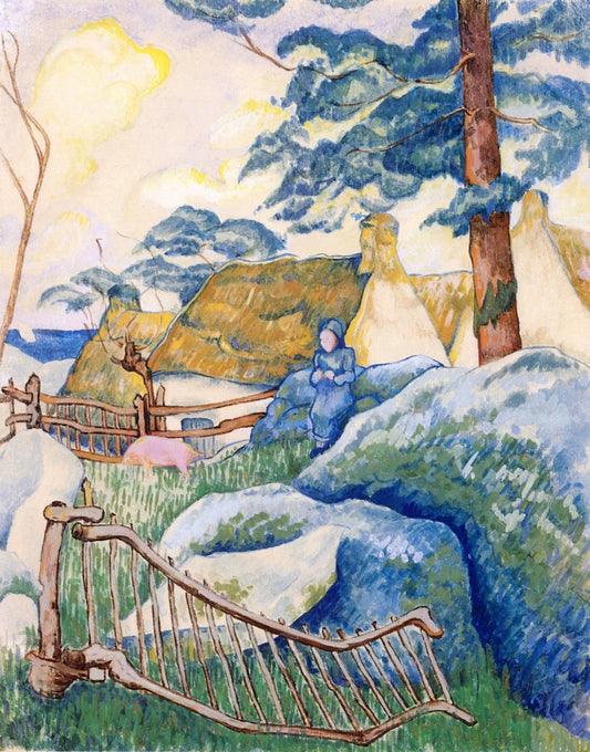 The Fence, vintage artwork by Charles Laval, 12x8" (A4) Poster