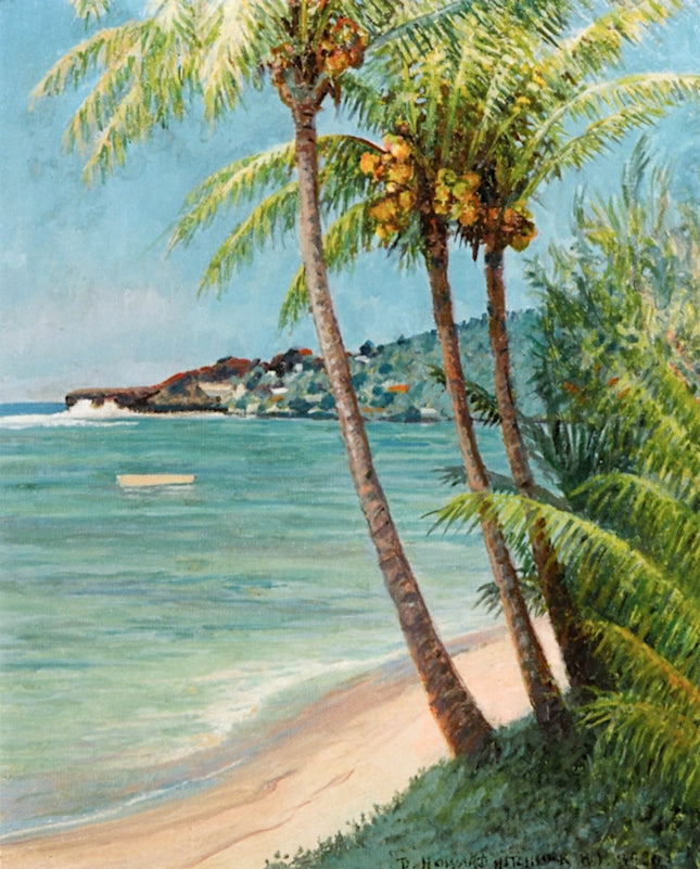 Black Point from Kahala Shore by David Howard Hitchcock,A3(16x12")Poster
