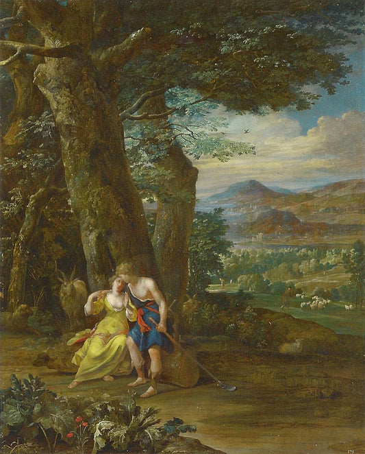 The Pastoral Scene, vintage artwork by Eglon Hendrick van der Neer, 12x8" (A4) Poster