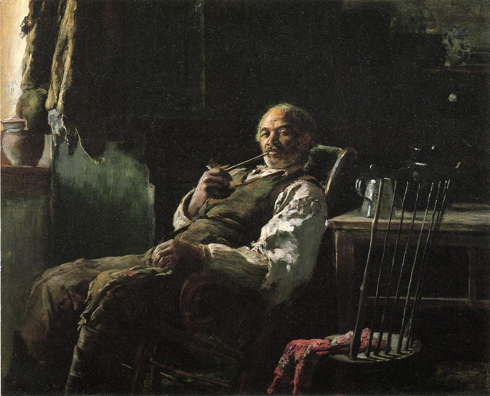 Taking His Ease, vintage artwork by Thomas Hovenden, 12x8" (A4) Poster