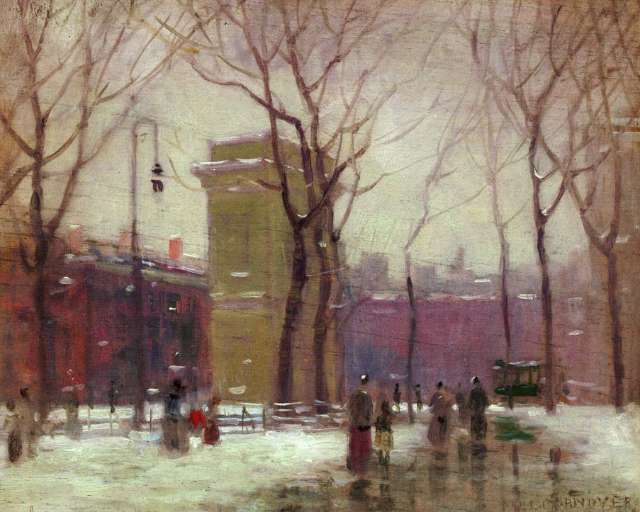 Winter, Washington Square by Paul Cornoyer,A3(16x12")Poster
