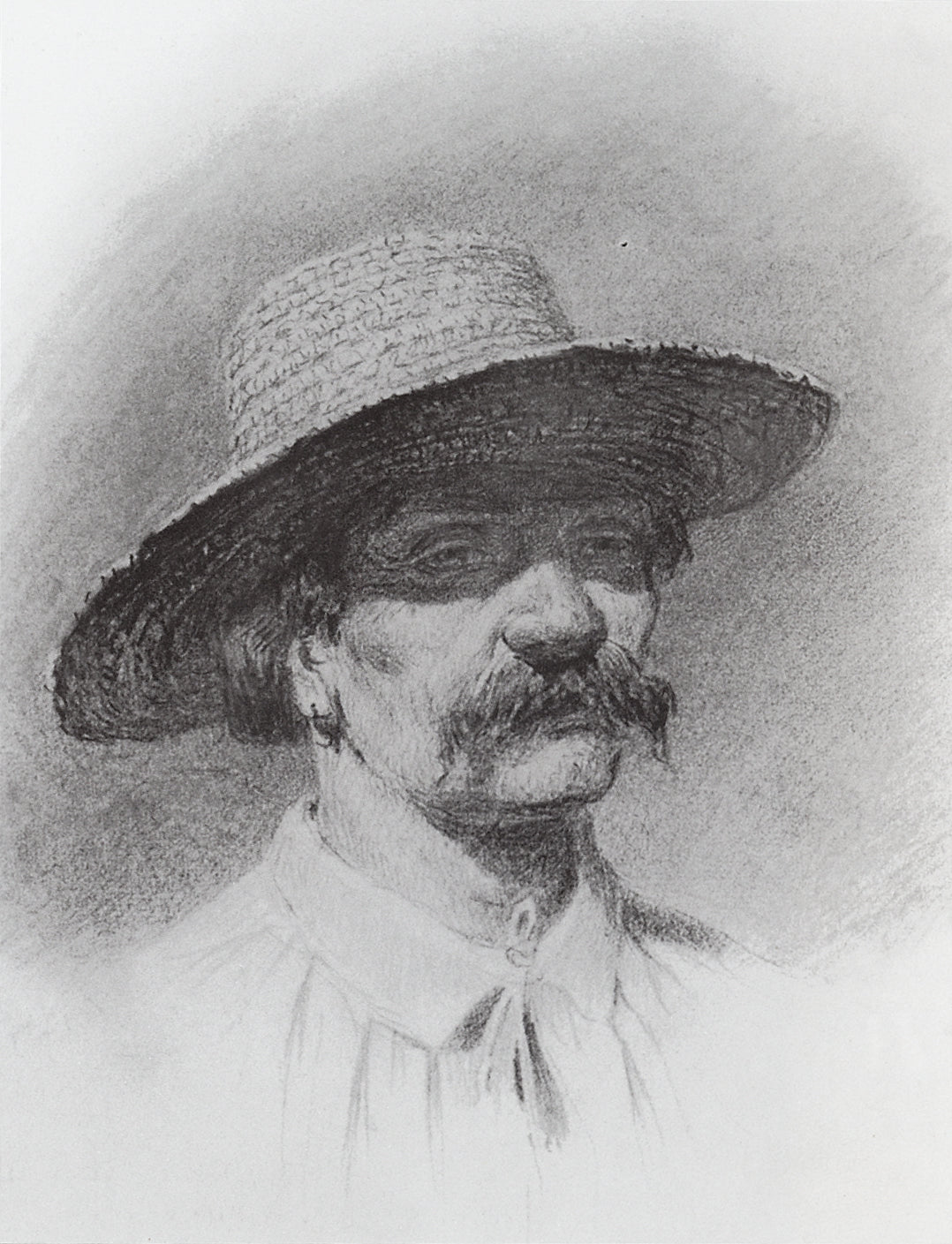 Man in a Straw Hat, vintage artwork by Arkhip Ivanovich Kuindzhi, 12x8" (A4) Poster