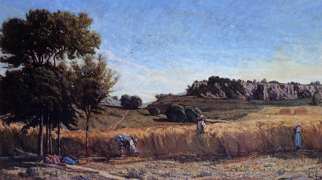 Field of Wheat, vintage artwork by Paul-Camille Guigou, 12x8" (A4) Poster