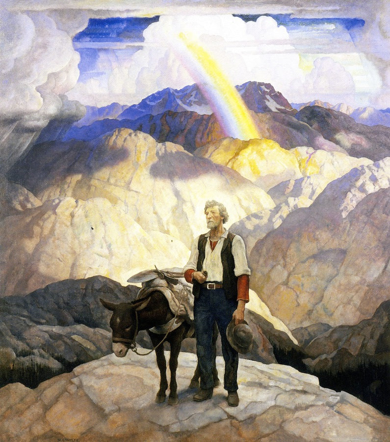The Seeker, vintage artwork by Newell Convers (N.C.) Wyeth, 12x8" (A4) Poster