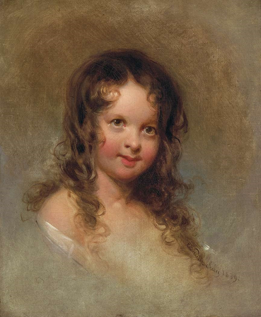 Bust of a Young Girl, vintage artwork by Emanuel Gottlieb Leutze, A3 (16x12") Poster Print