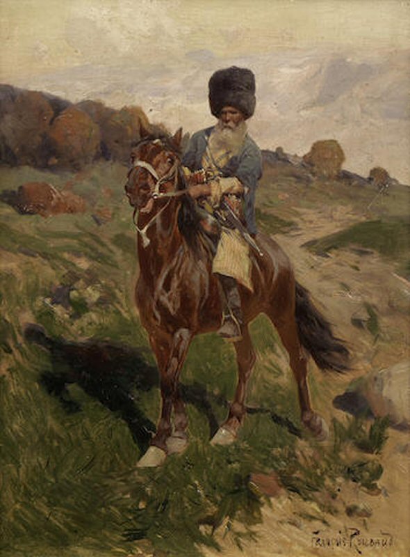 Cossack by Franc Alekseevich Rubo,A3(16x12")Poster