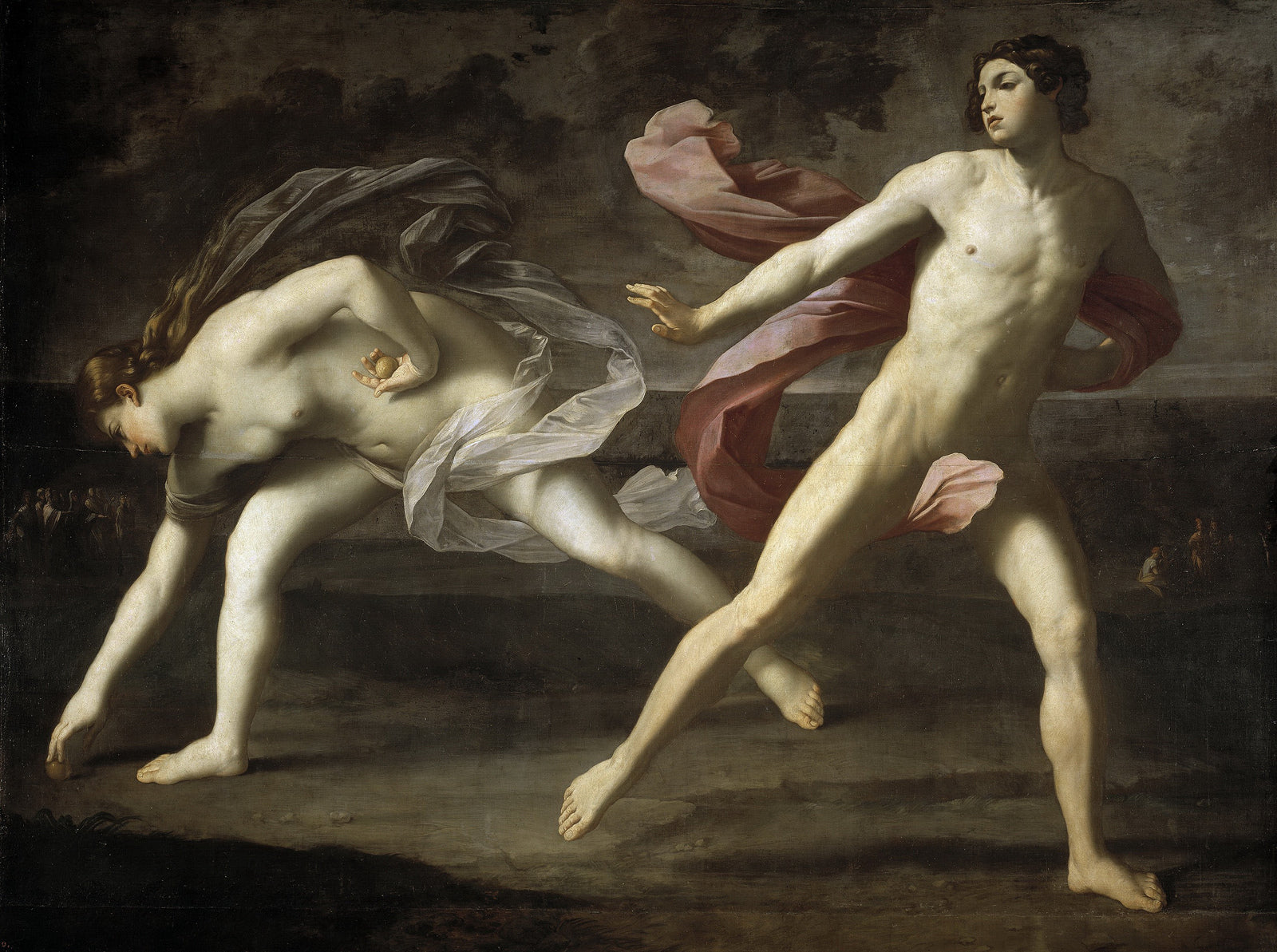 Hippomenes and Atalanta, vintage artwork by Guido Reni, 12x8" (A4) Poster