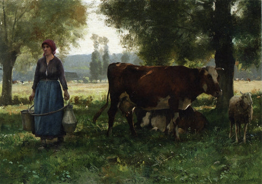 Cowherd, vintage artwork by Julien Dupre, 12x8" (A4) Poster