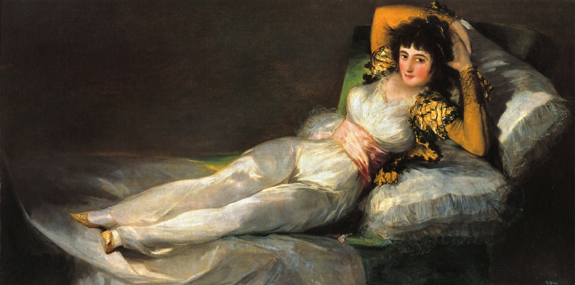 The Clothed Maja, vintage artwork by Francisco de Goya y Lucientes, 12x8" (A4) Poster