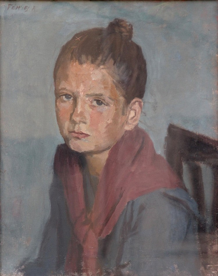 Portrait de jeune fille by Adolf Fenyes,A3(16x12")Poster
