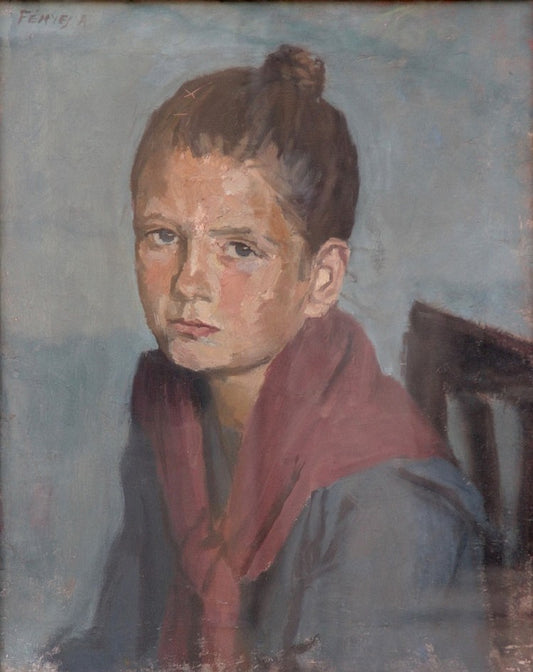 Portrait de jeune fille by Adolf Fenyes,A3(16x12")Poster
