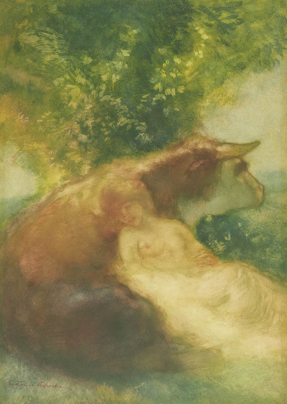 Jupiter and Europa by Gaston La Touche,A3(16x12")Poster