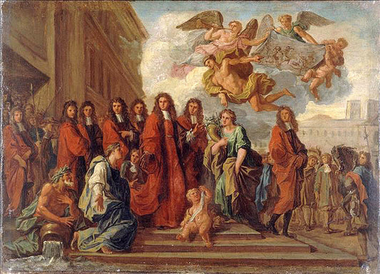 The City Council of Paris on the Way to Celebrate the Victory of Seneffe (1674), vintage artwork by Noël Coypel I, 12x8" (A4) Poster