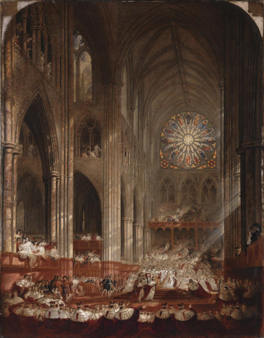 The Coronation of Queen Victoria, vintage artwork by John Martin, 12x8" (A4) Poster