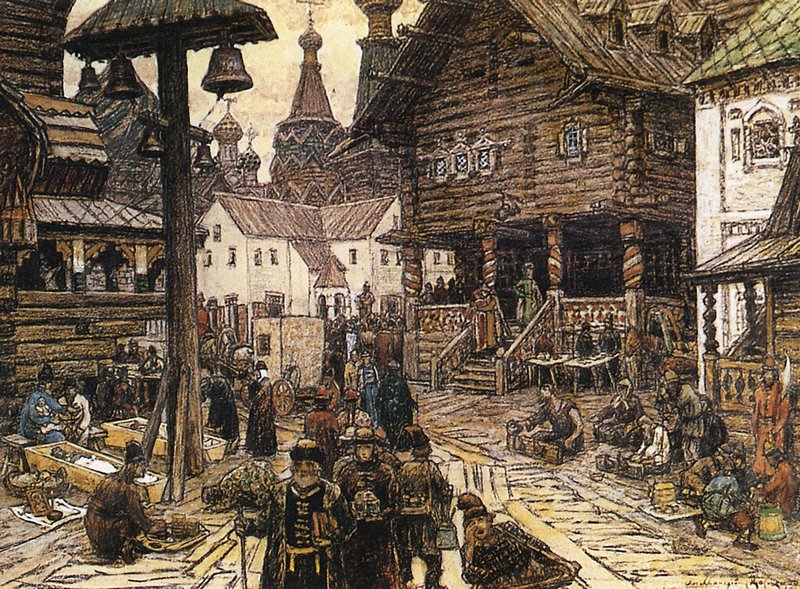 Kitai Gorod, Moscow by Apollinari Vasnetsov,A3(16x12")Poster