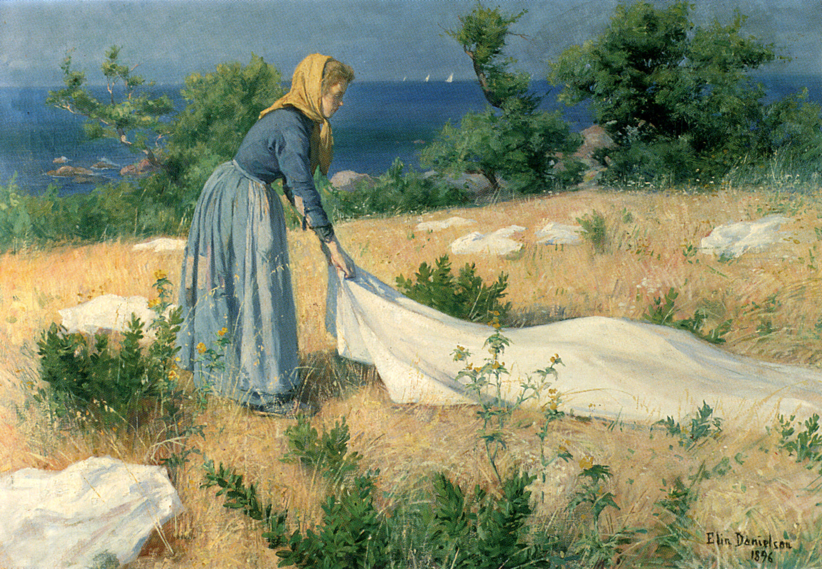 Laundry Drying by Elin Kleopatra Danielson-Gambogi,A3(16x12")Poster