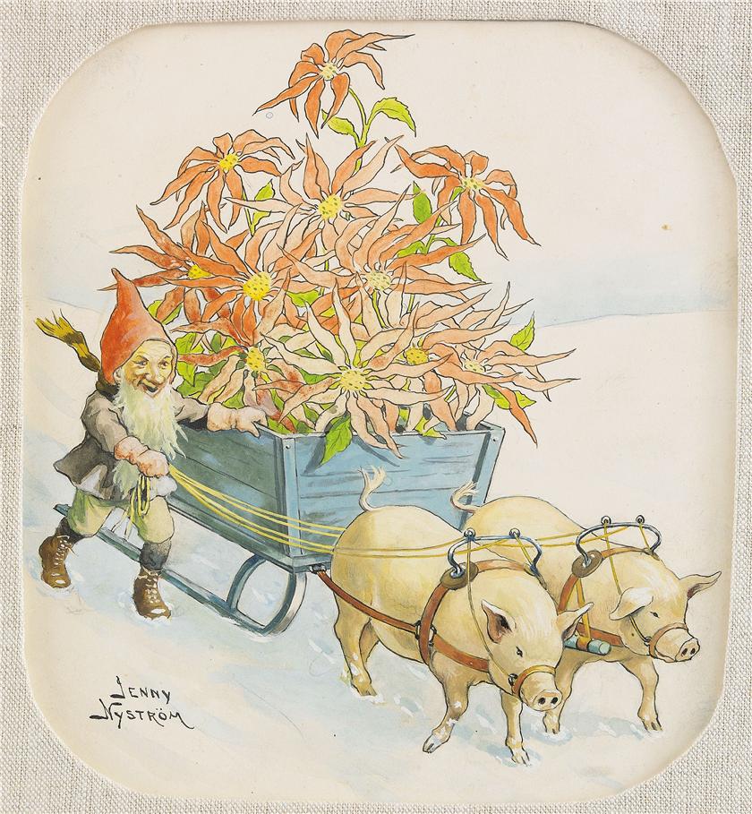 Christmas Flowers by Jenny Nystrom,A3(16x12")Poster