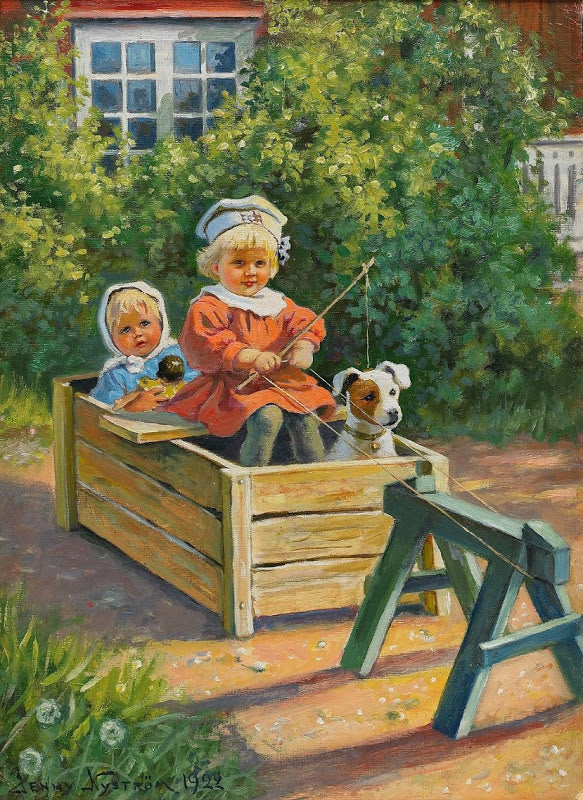 The Trip to Father, vintage artwork by Jenny Nyström, 12x8" (A4) Poster