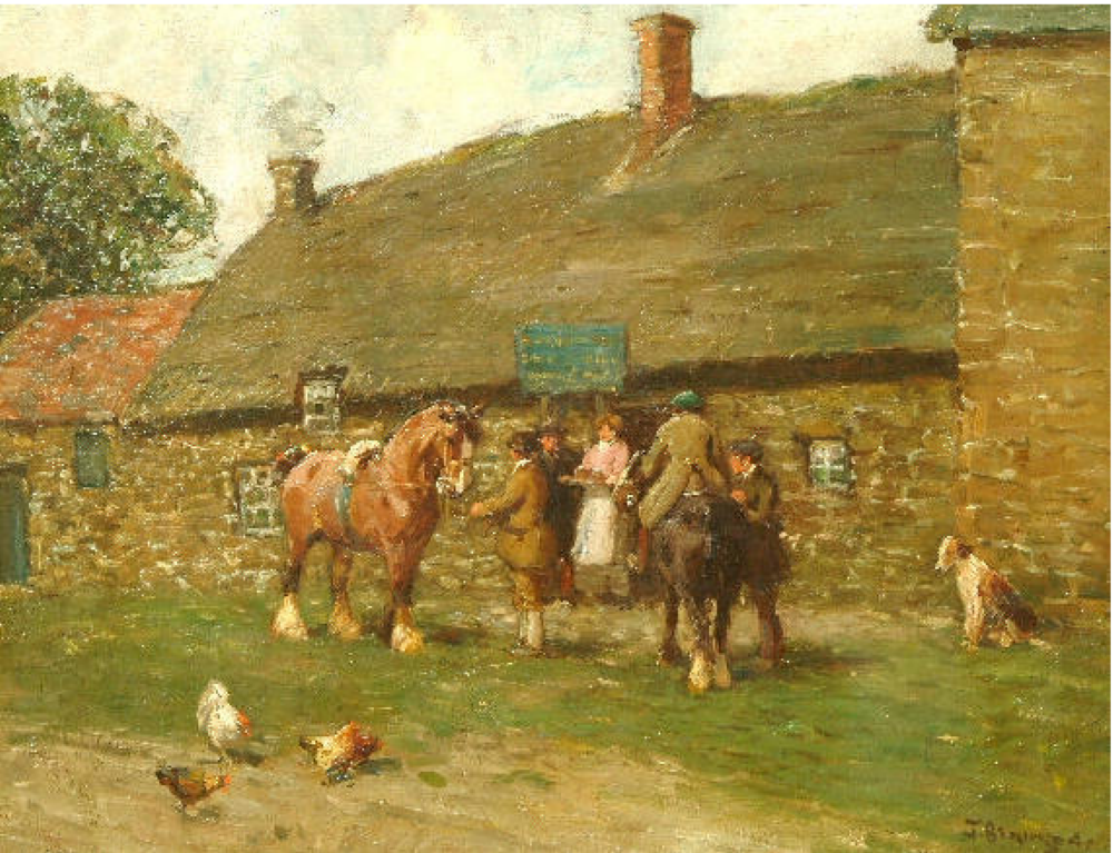 Figures before a Country Inn by John Atkinson II,A3(16x12")Poster