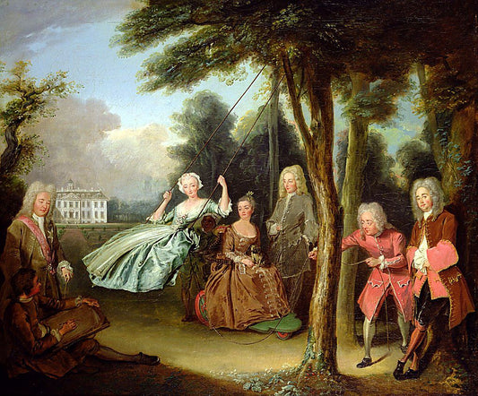 Viscount Tyrconnel with his family, vintage artwork by Philipe Mercier, 12x8" (A4) Poster