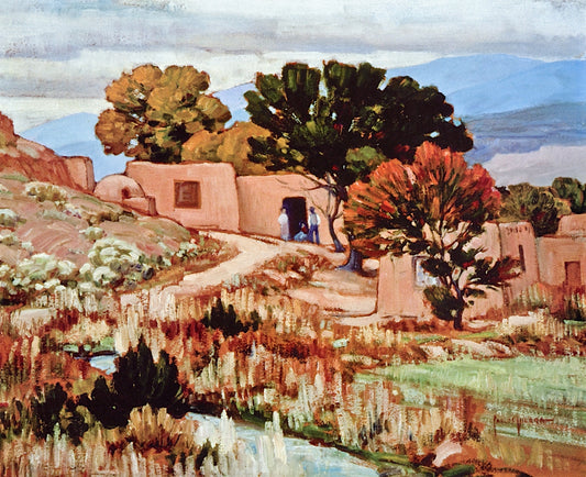 New Mexico Afternoon, vintage artwork by Carlos Vierra, 12x8" (A4) Poster